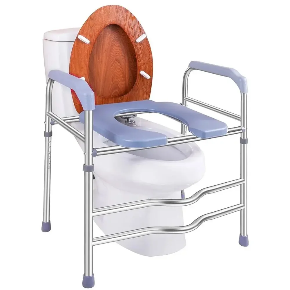 Raised Toilet Seat with Handles 400lbs, Toilet Seat Riser for Seniors/ Elderly